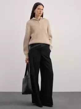 Джемпер с отложным воротником на молнии