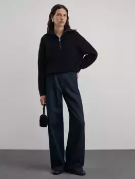 Джемпер с отложным воротником на молнии