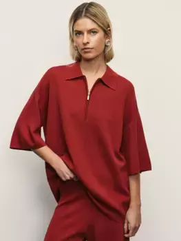 Джемпер с отложным воротником на молнии