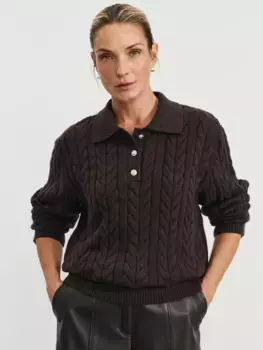 Джемпер с узором и воротником-поло