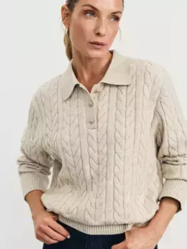 Джемпер с узором и воротником-поло