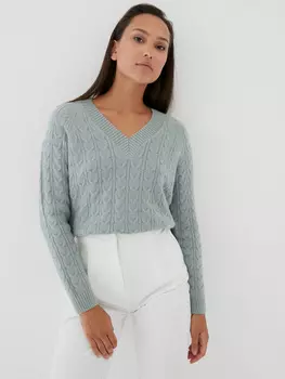 Джемпер с узором «косичка»