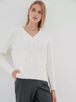 Джемпер с узором «косичка»