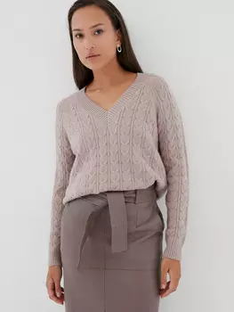 Джемпер с узором «косичка»