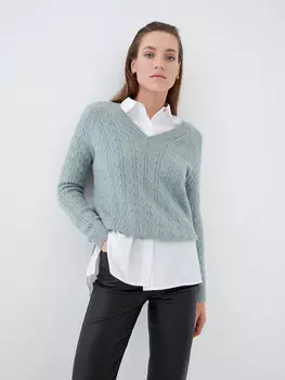 Джемпер с узором «косичка»