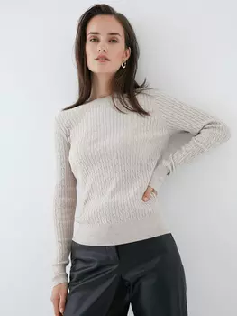 Джемпер с узором «косичка»