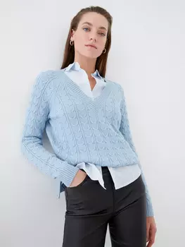 Джемпер с узором «косичка»