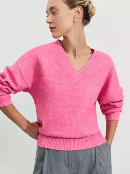 Джемпер с V-образным вырезом с добавлением шерсти