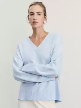 Джемпер с V-образным вырезом с добавлением шерсти