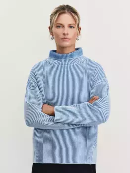 Джемпер в рубчик из хлопка