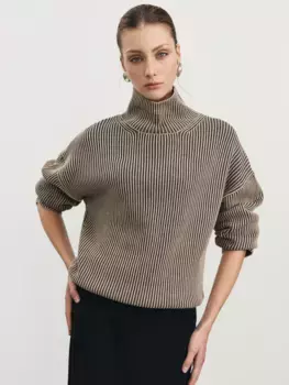 Джемпер в рубчик из хлопка