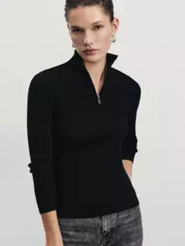 Джемпер в рубчик с молнией