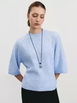 Джемпер в рубчик с рукавом 3/4