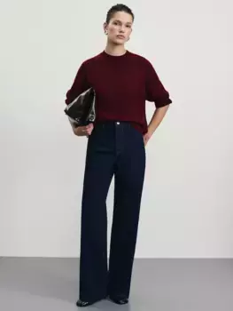 Джемпер в рубчик с рукавом 3/4