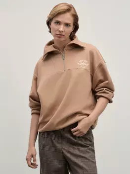 Свитшот из хлопка с молнией