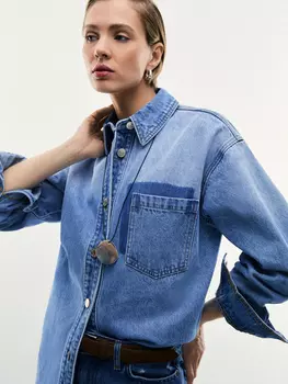 Джинсовая рубашка оверсайз