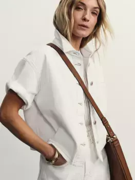 Джинсовая рубашка с коротким рукавом