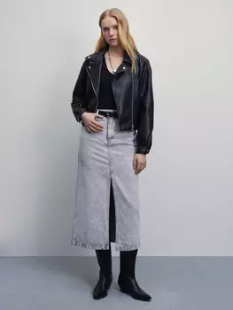 Джинсовая юбка миди