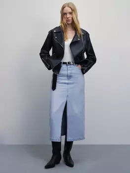 Джинсовая юбка миди