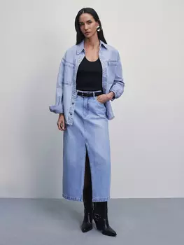 Джинсовая юбка миди