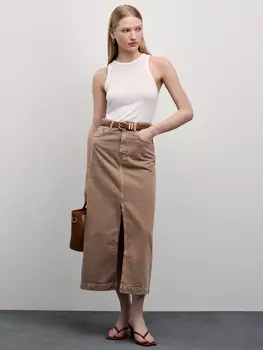 Джинсовая юбка миди