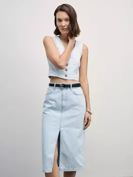 Джинсовая юбка миди