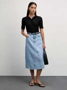 Джинсовая юбка миди