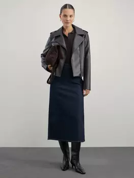 Джинсовая юбка миди