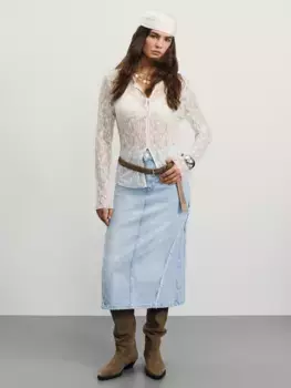 Джинсовая юбка миди