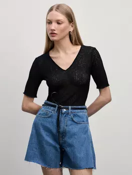 Джинсовые шорты А-силуэта