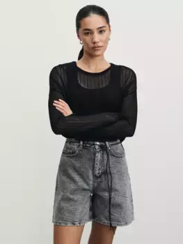 Джинсовые шорты А-силуэта