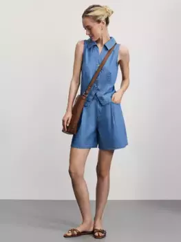 Джинсовые шорты А-силуэта со складками