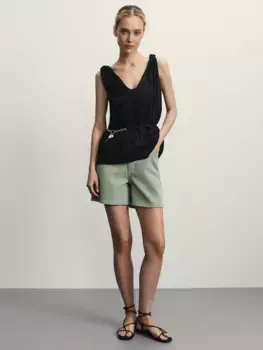 Джинсовые шорты baggy с резинкой в поясе