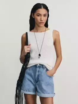 Джинсовые шорты baggy с резинкой в поясе