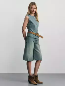 Джинсовые шорты бермуды со стрелками