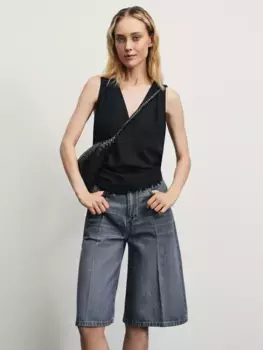 Джинсовые шорты бермуды со стрелками