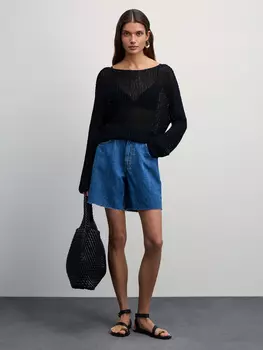 Джинсовые шорты с резинкой в поясе