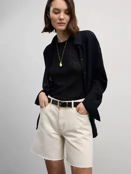 Джинсовые шорты с резинкой в поясе