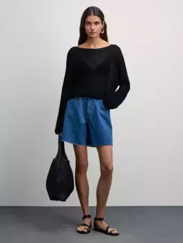 Джинсовые шорты с резинкой в поясе