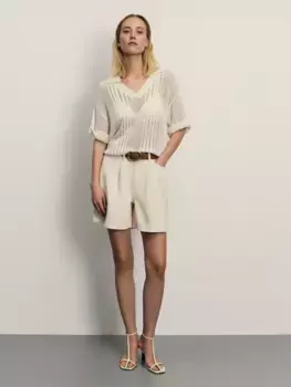 Джинсовые шорты со складками