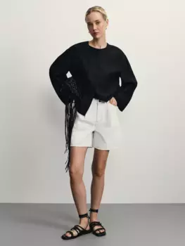 Джинсовые шорты со складками