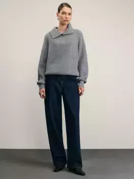 Джинсы baggy с резинкой в поясе
