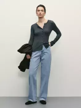 Джинсы baggy с резинкой в поясе