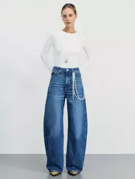 Джинсы barrel с высокой посадкой