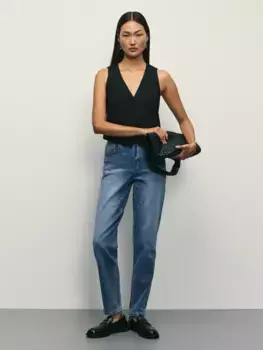 Джинсы mom с высокой посадкой