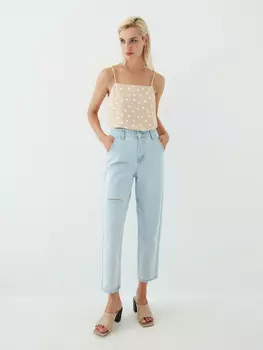 Джинсы с потертостями