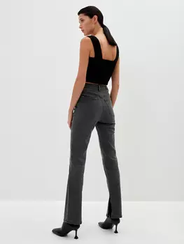 Джинсы slim с разрезами