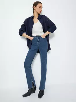 Джинсы slim с разрезами