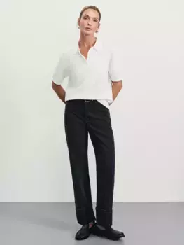 Джинсы straight с подворотами