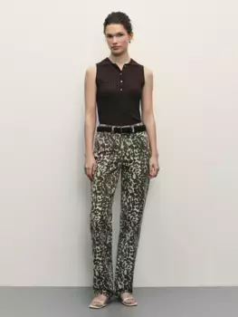 Джинсы straight с узором "леопард"